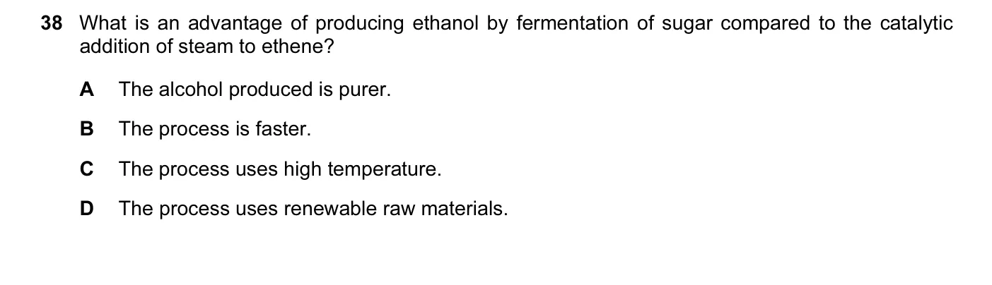 Question 38, June 2016, 0620 Paper 23