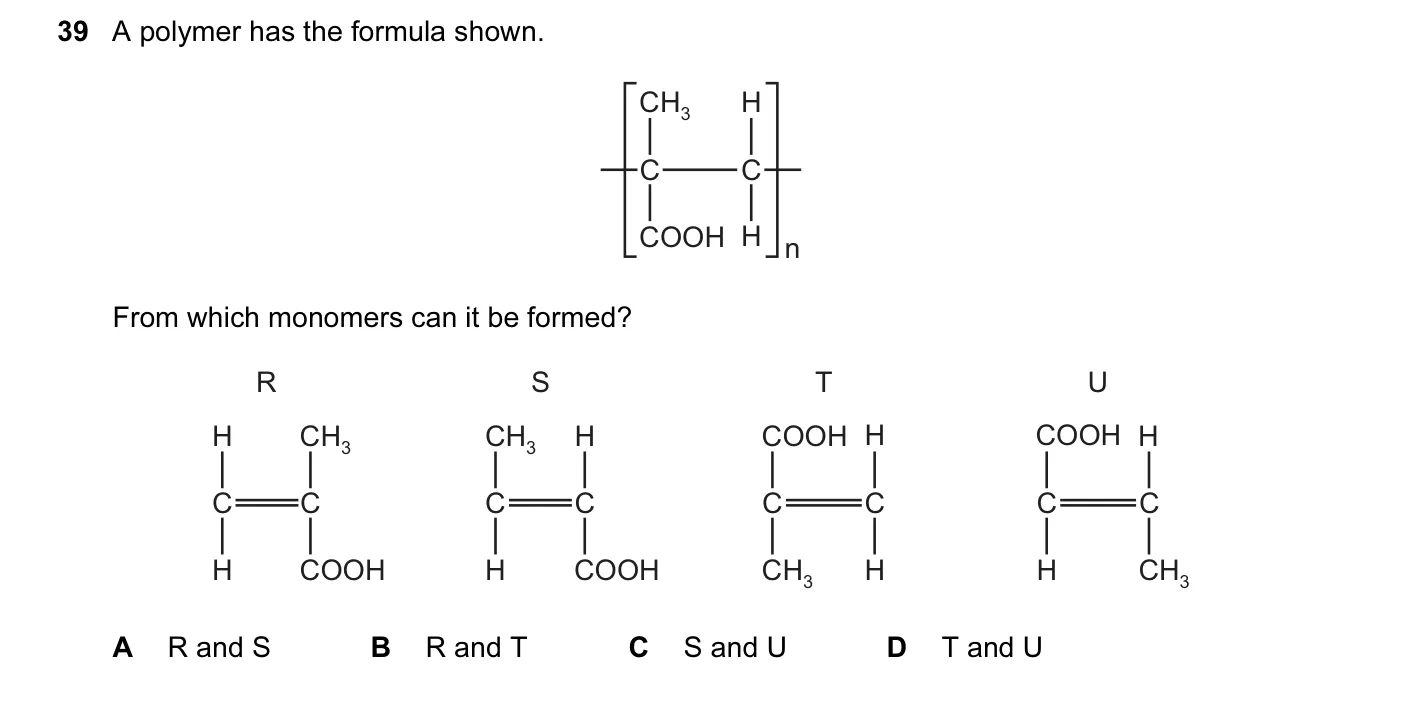 Question 39, June 2016, 0620 Paper 23