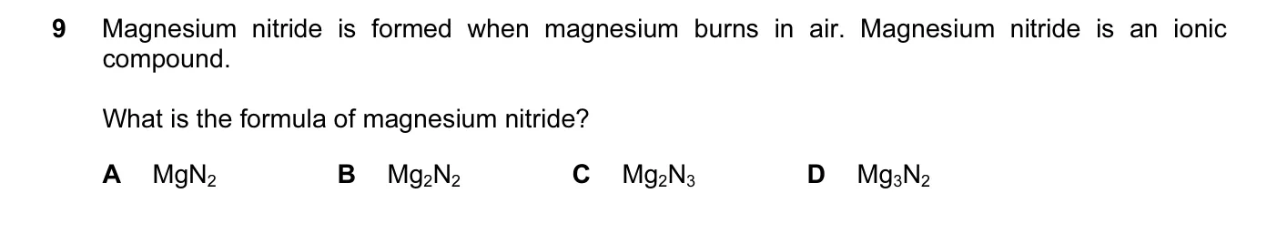 Question 9, March 2016, 0620 Paper 22