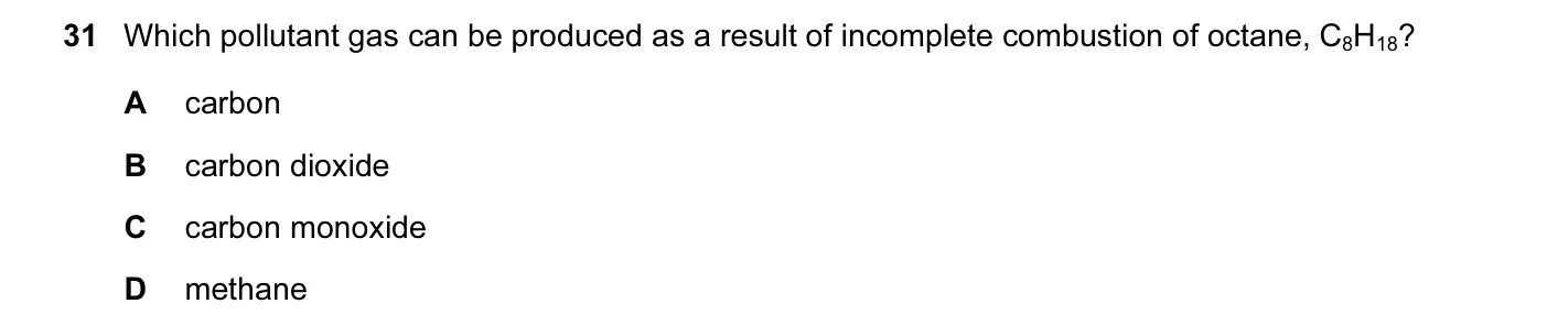 Question 31, March 2016, 0620 Paper 22
