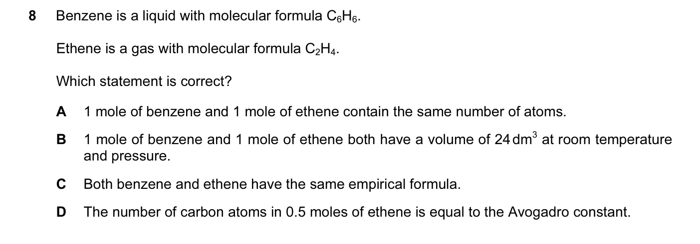 Question 8, November 2016, 0620 Paper 21