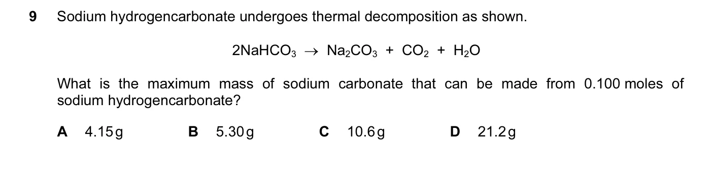 Question 9, November 2016, 0620 Paper 21