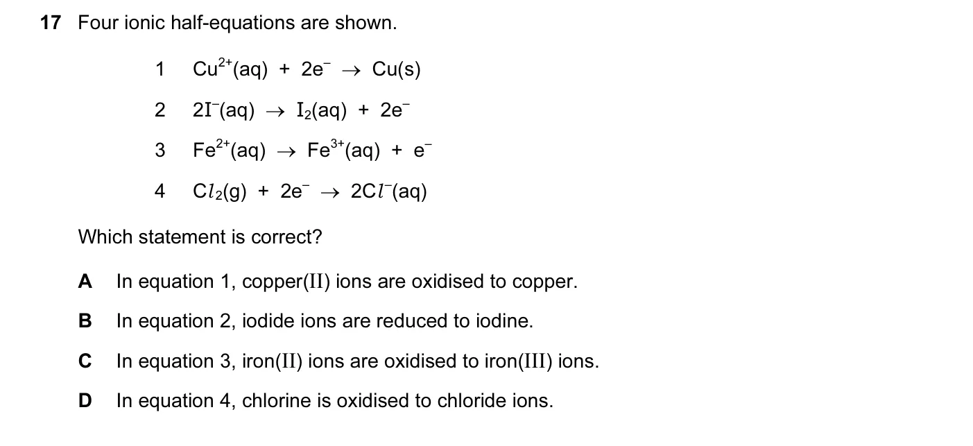 Question 17, November 2016, 0620 Paper 21