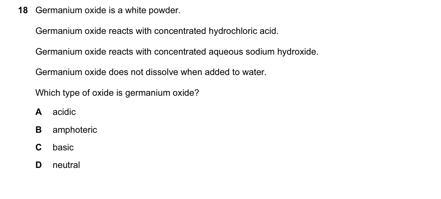 Question 18, November 2016, 0620 Paper 21