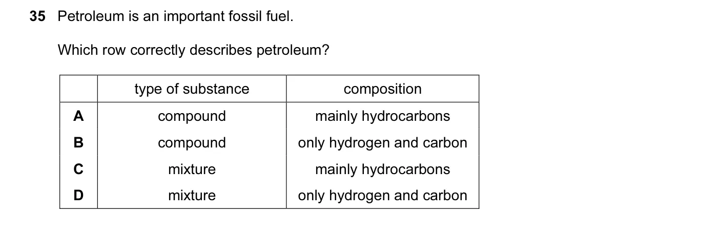 Question 35, November 2016, 0620 Paper 21