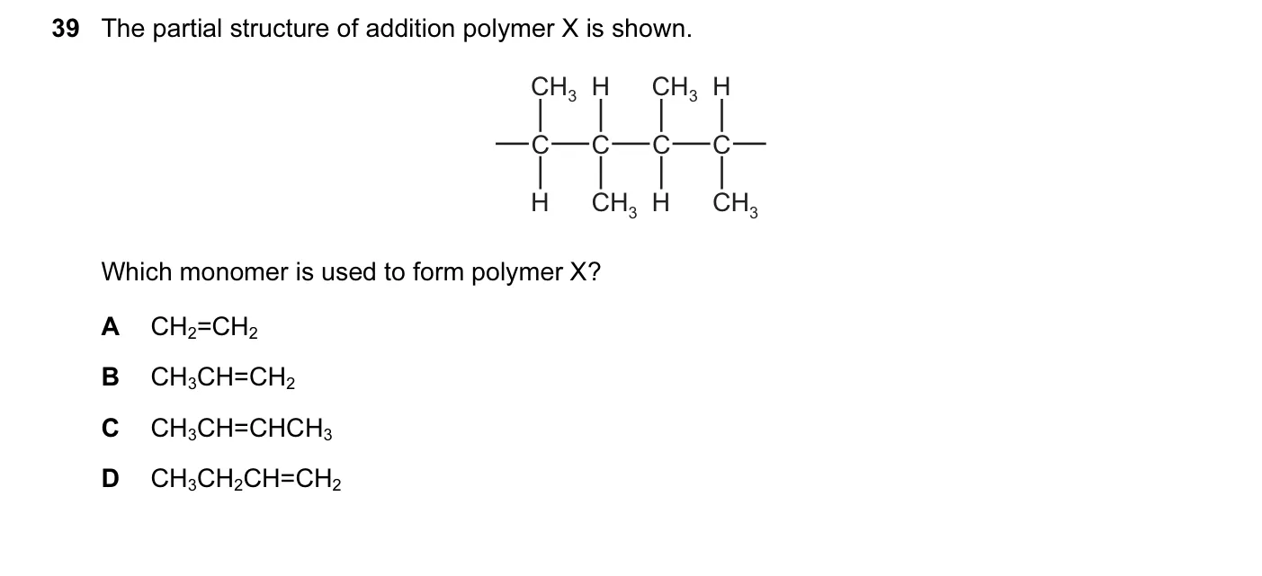 Question 39, November 2016, 0620 Paper 21
