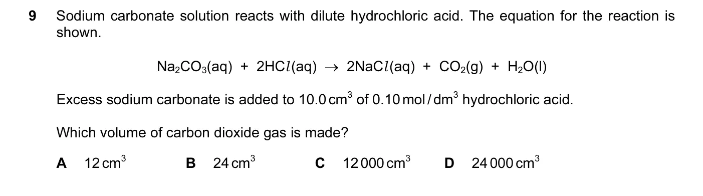 Question 9, November 2016, 0620 Paper 22
