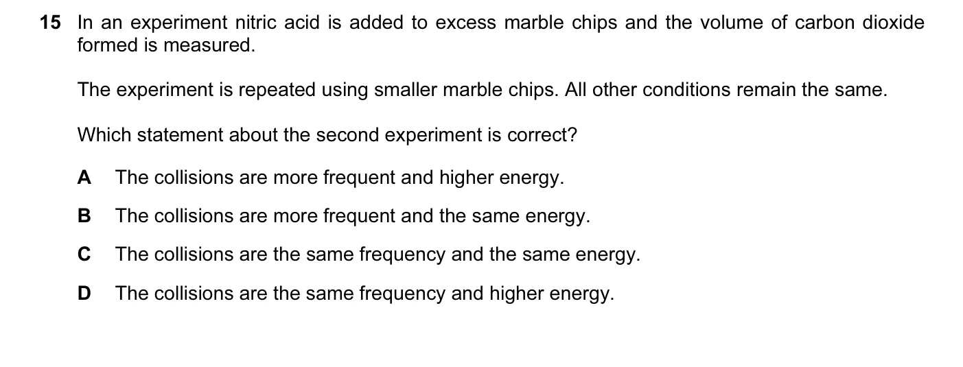 Question 15, November 2016, 0620 Paper 22