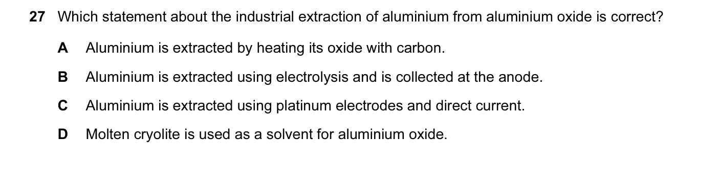 Question 27, November 2016, 0620 Paper 22