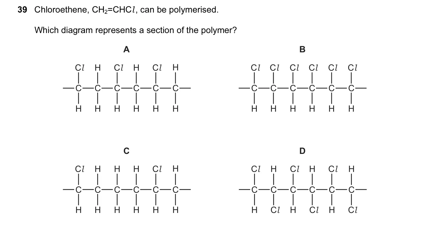 Question 39, November 2016, 0620 Paper 22