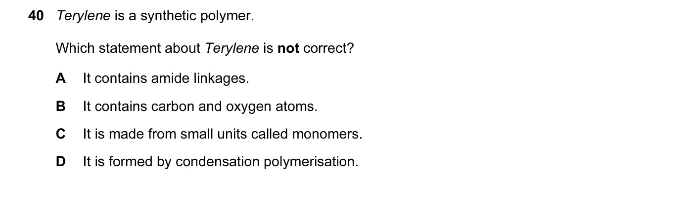 Question 40, November 2016, 0620 Paper 22