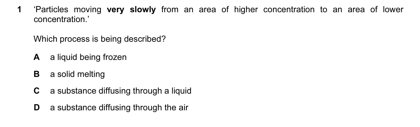 Question 1, November 2016, 0620 Paper 23