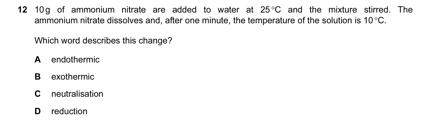 Question 12, November 2016, 0620 Paper 23