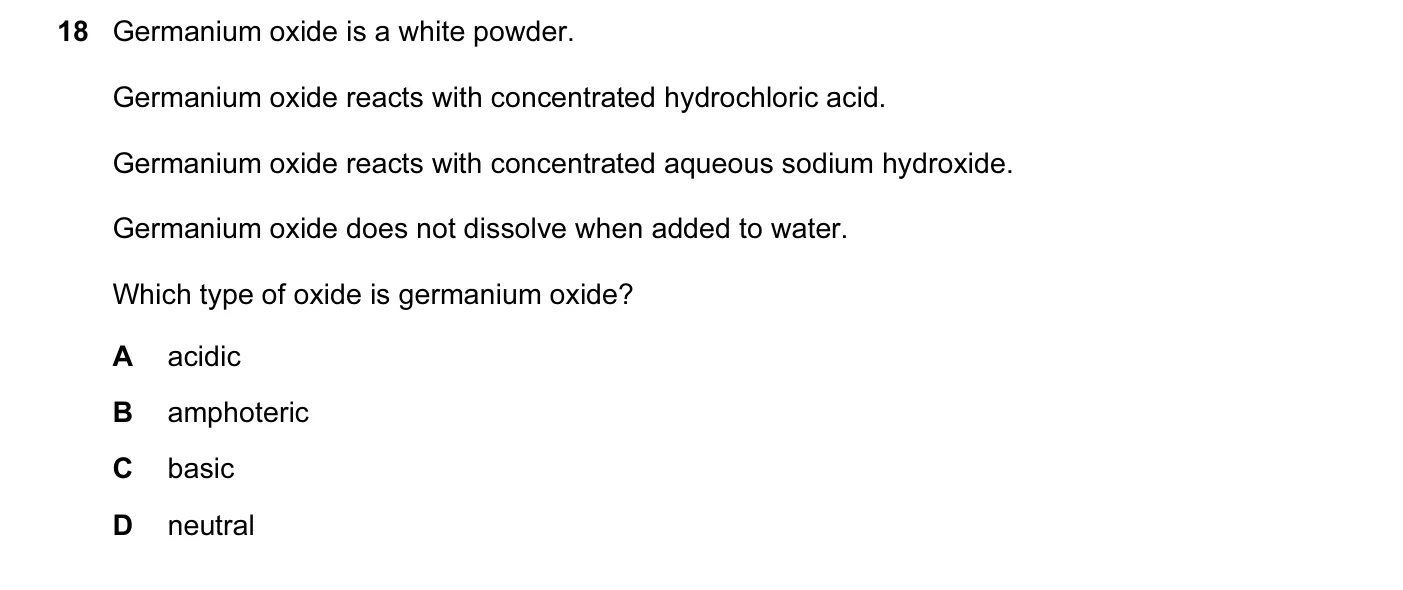 Question 18, November 2016, 0620 Paper 23