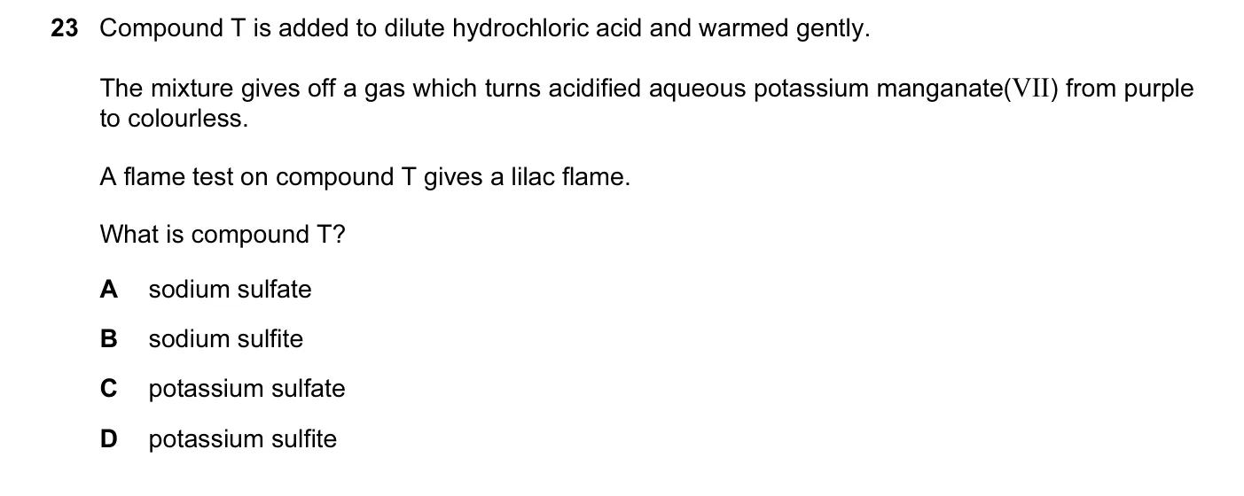 Question 23, November 2016, 0620 Paper 23