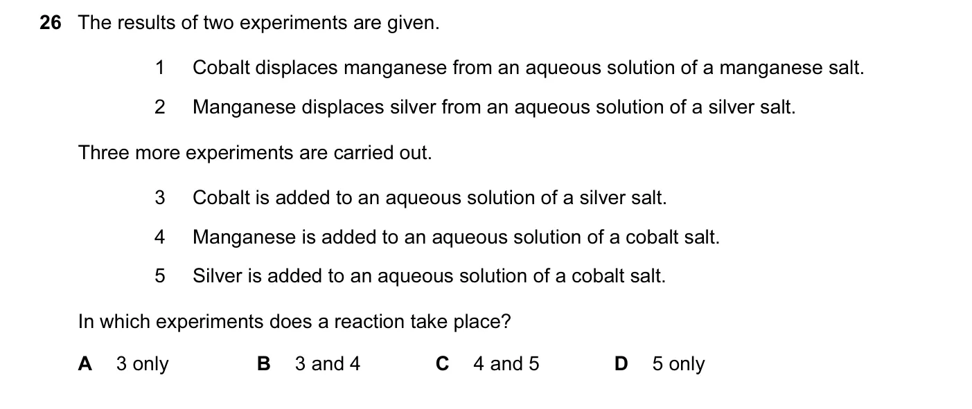 Question 26, November 2016, 0620 Paper 23