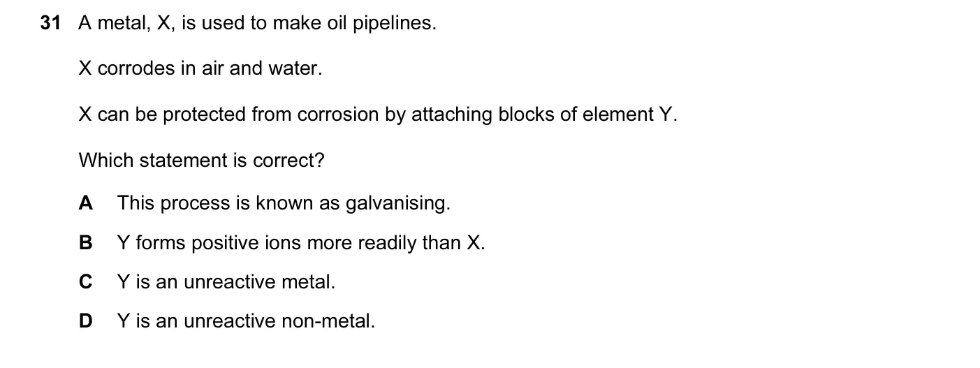 Question 31, November 2016, 0620 Paper 23