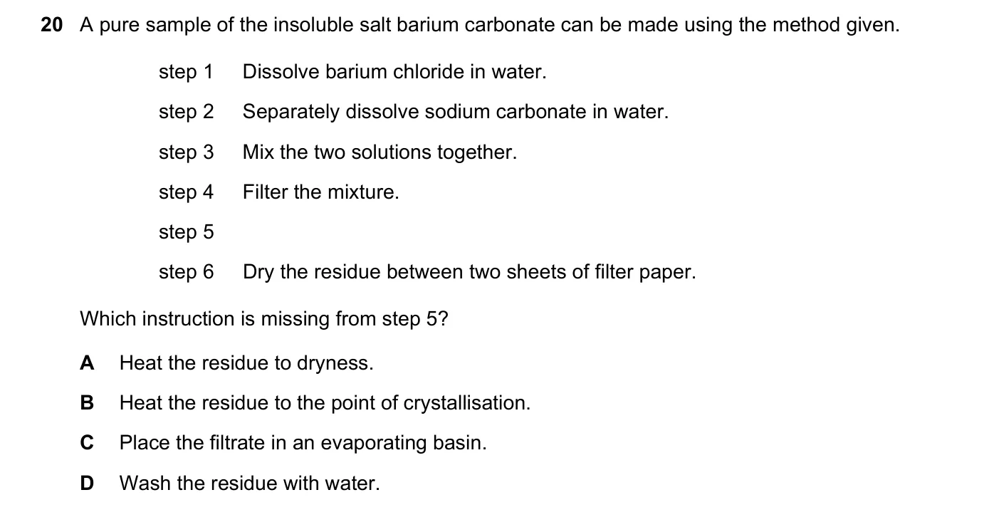 Question 20, June 2017, 0620 Paper 21