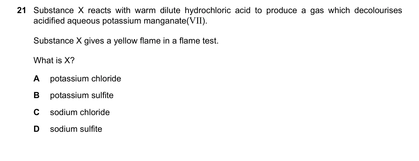 Question 21, June 2017, 0620 Paper 21