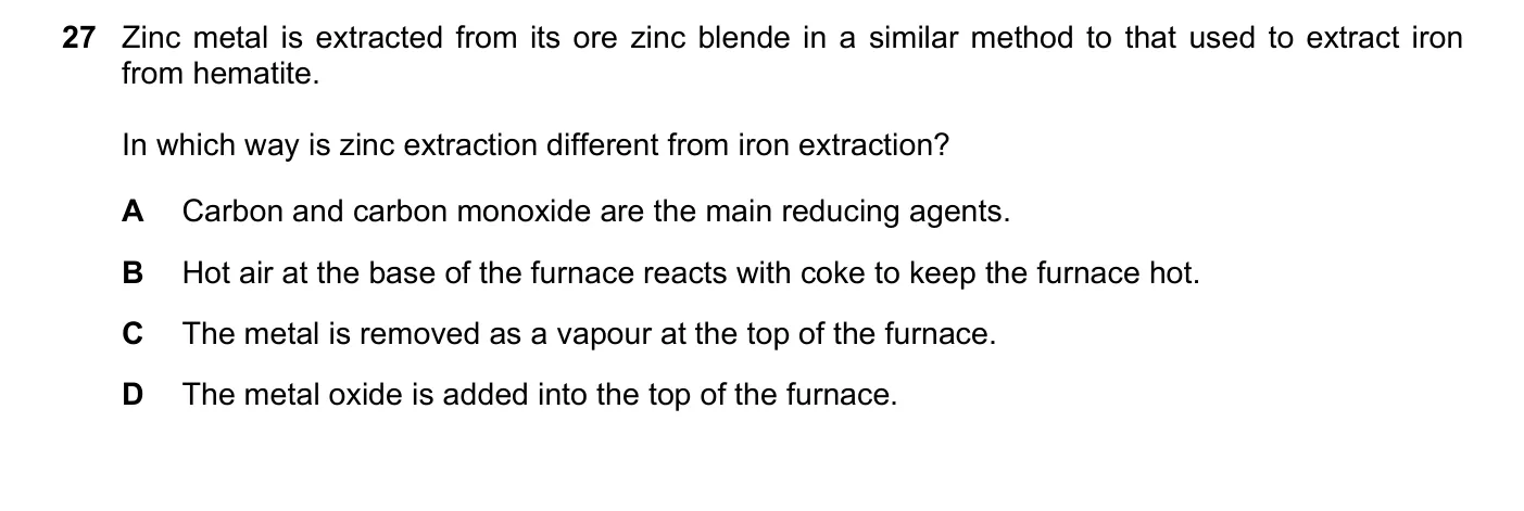 Question 27, June 2017, 0620 Paper 21