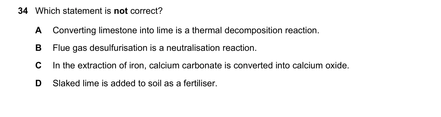 Question 34, June 2017, 0620 Paper 21