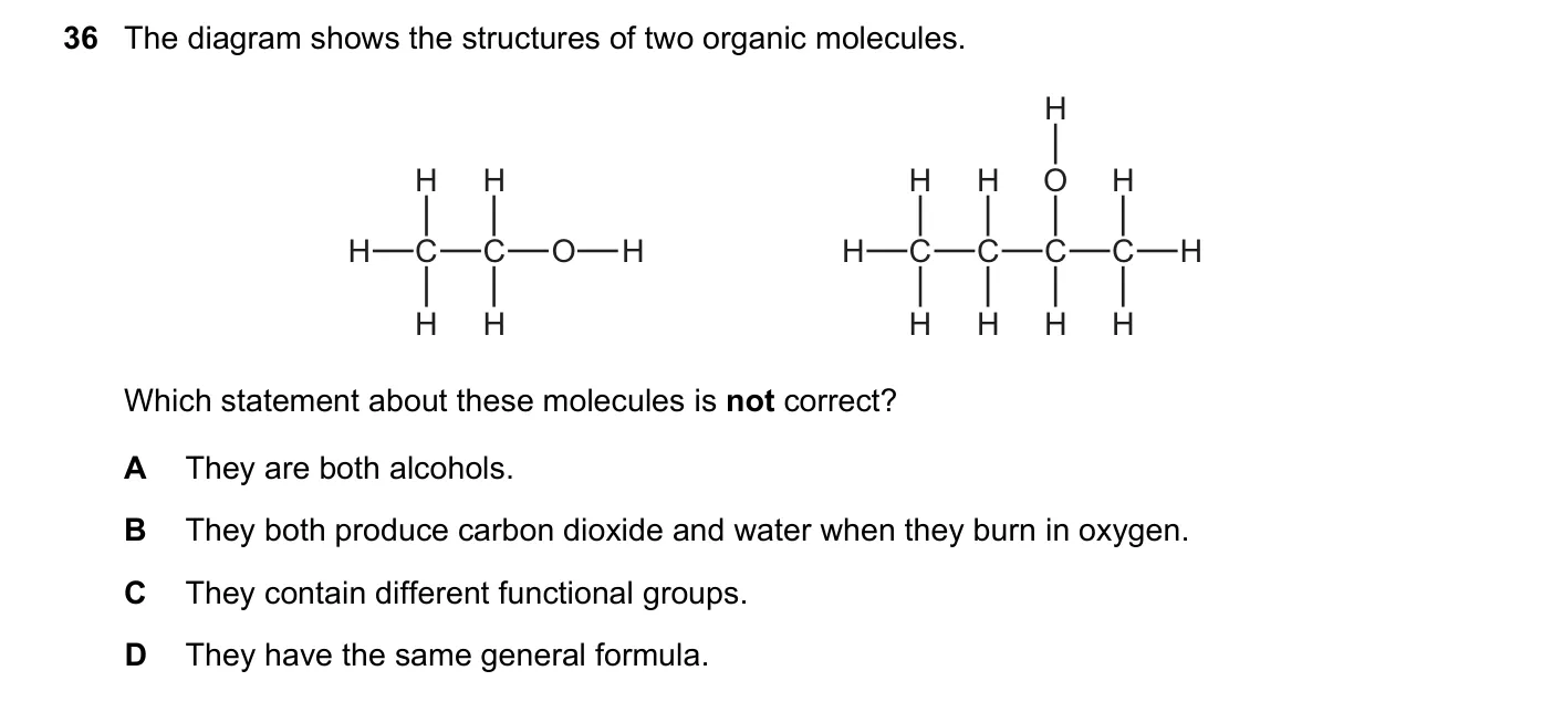 Question 36, June 2017, 0620 Paper 21