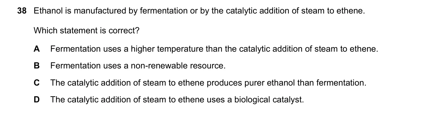 Question 38, June 2017, 0620 Paper 21