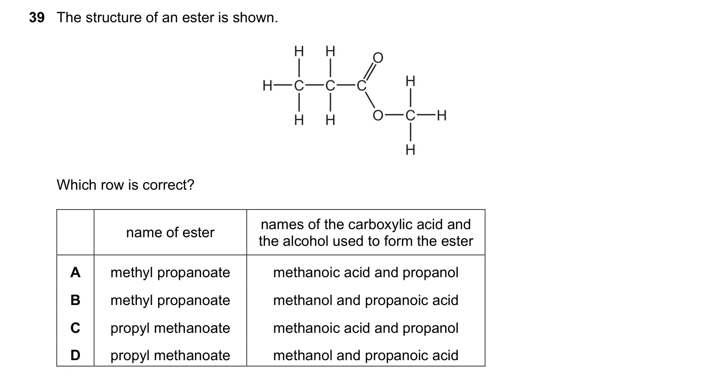 Question 39, June 2017, 0620 Paper 21