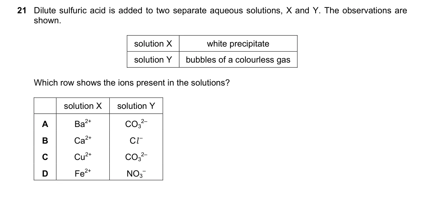 Question 21, June 2017, 0620 Paper 22