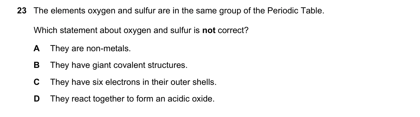 Question 23, June 2017, 0620 Paper 22