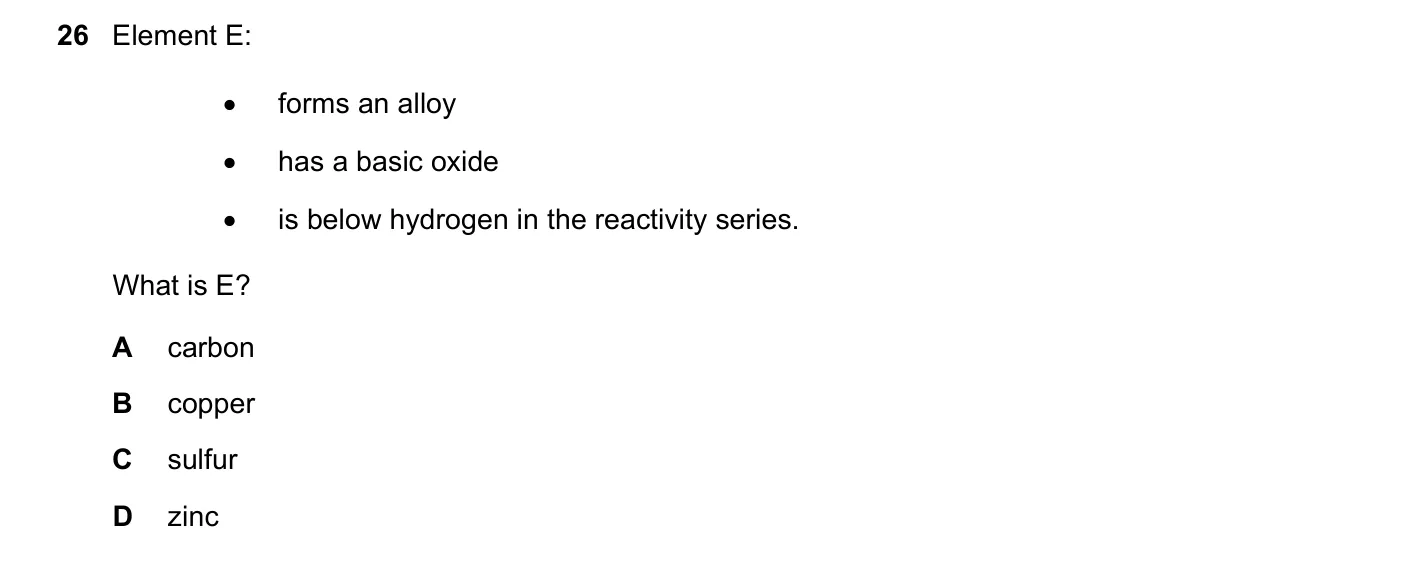 Question 26, June 2017, 0620 Paper 22