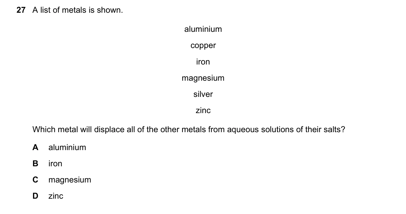 Question 27, June 2017, 0620 Paper 22