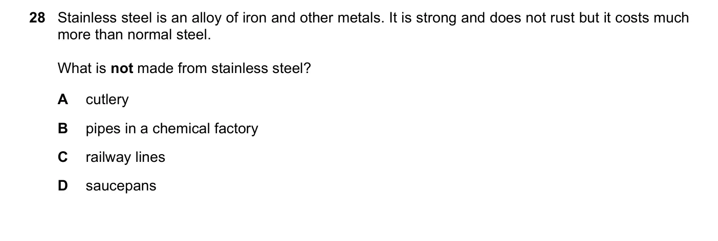 Question 28, June 2017, 0620 Paper 22