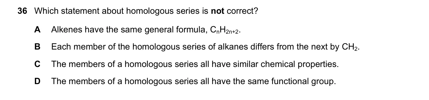 Question 36, June 2017, 0620 Paper 22