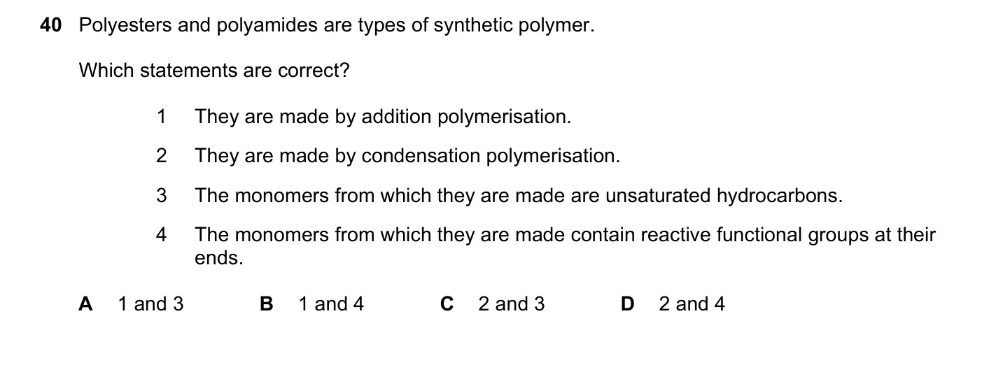 Question 40, June 2017, 0620 Paper 22