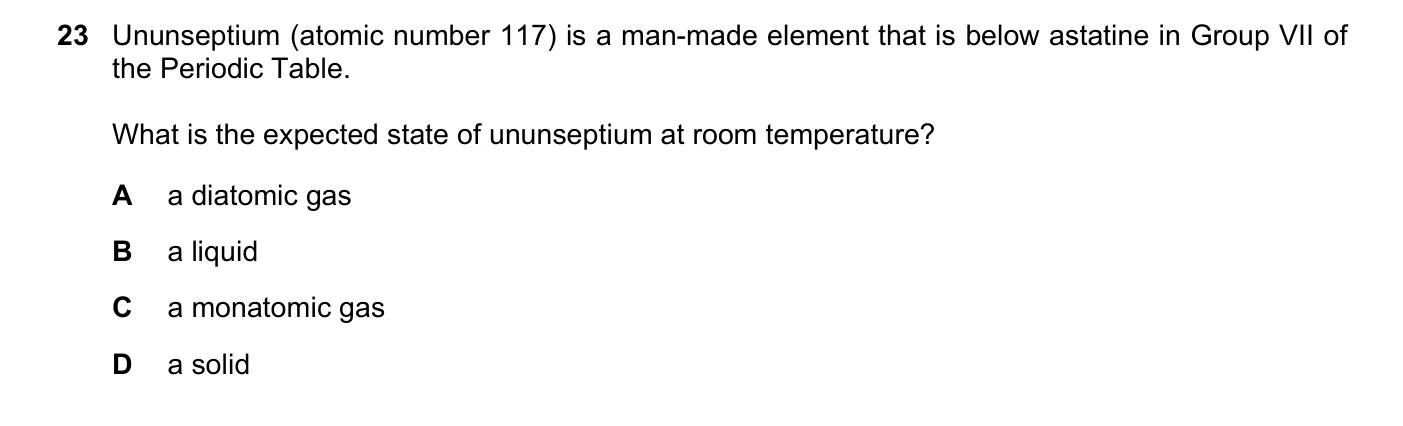 Question 23, June 2017, 0620 Paper 23