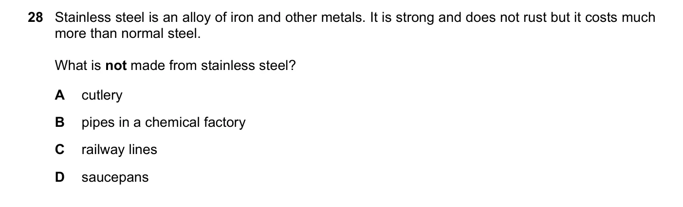 Question 28, June 2017, 0620 Paper 23