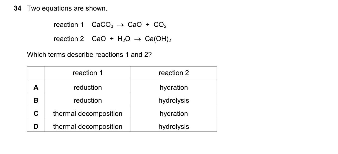 Question 34, June 2017, 0620 Paper 23