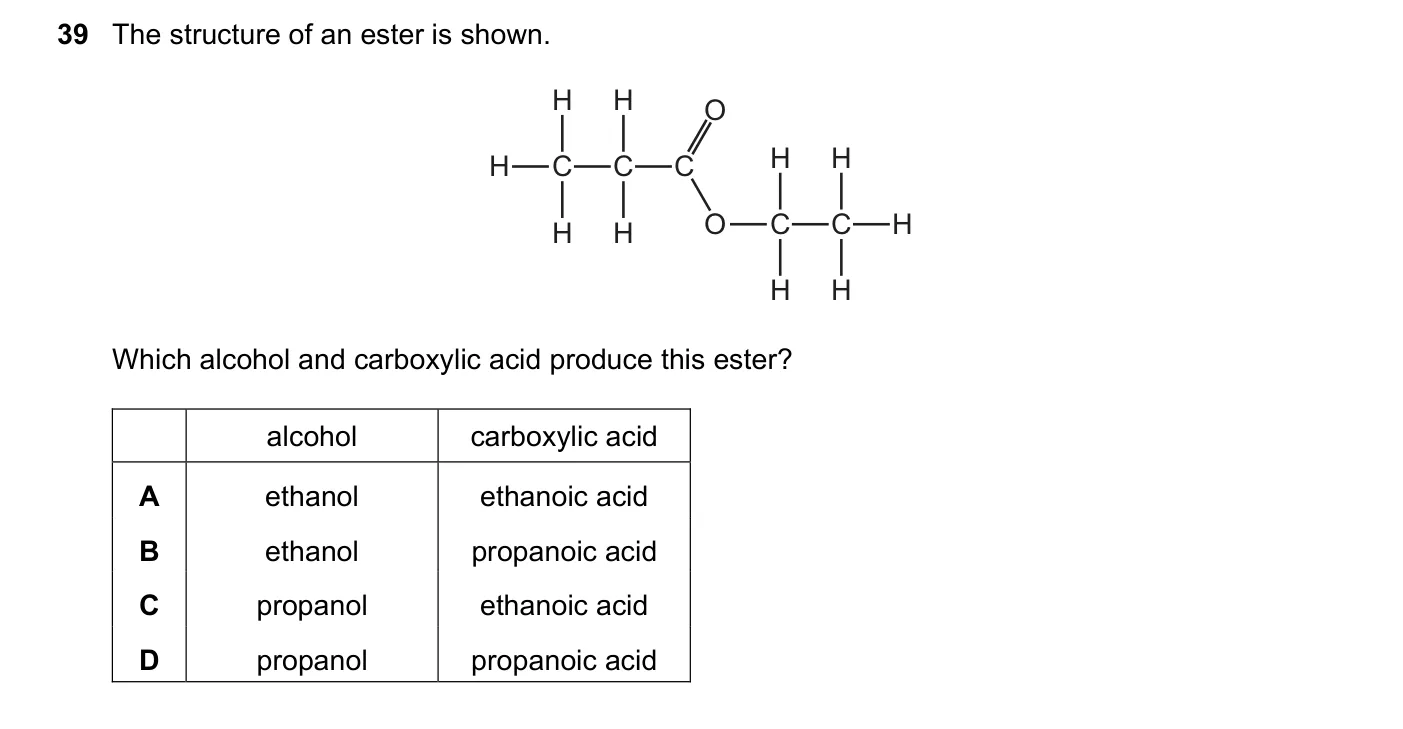 Question 39, June 2017, 0620 Paper 23