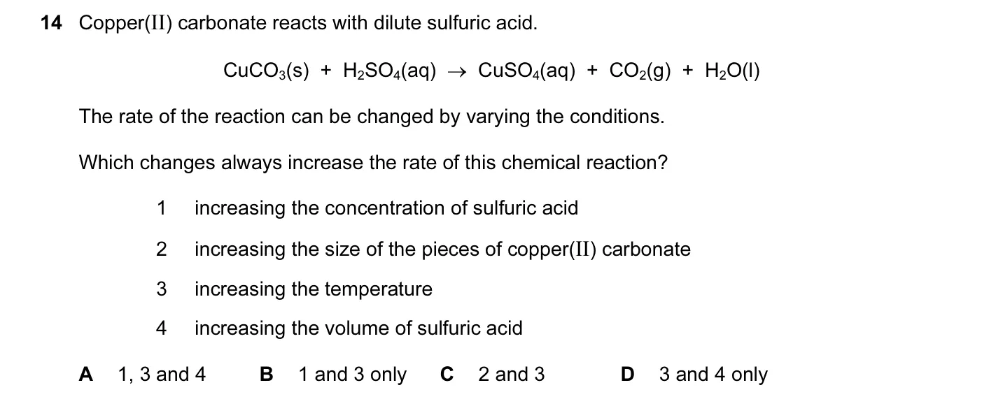 Question 14, March 2017, 0620 Paper 22