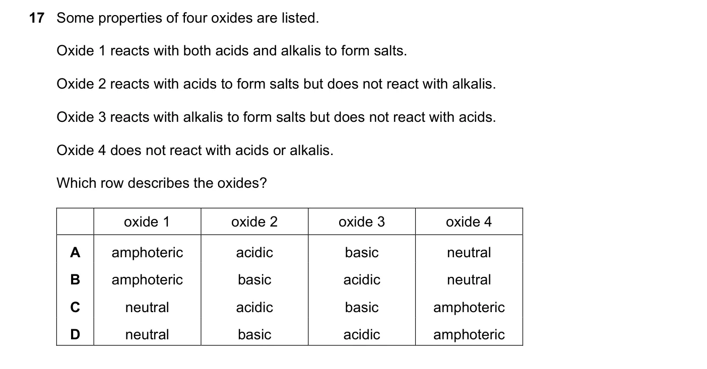 Question 17, November 2017, 0620 Paper 21