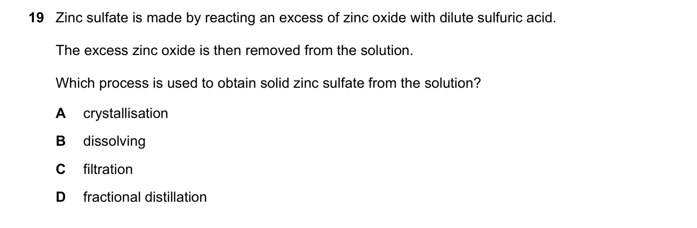 Question 19, November 2017, 0620 Paper 21