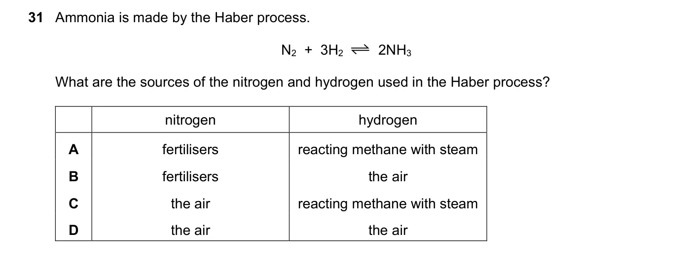 Question 31, November 2017, 0620 Paper 21