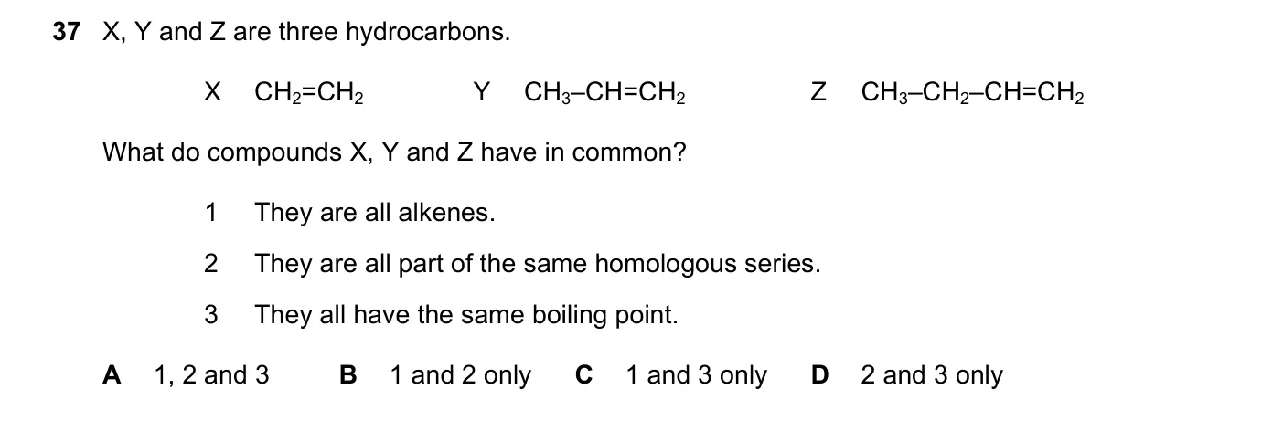 Question 37, November 2017, 0620 Paper 21