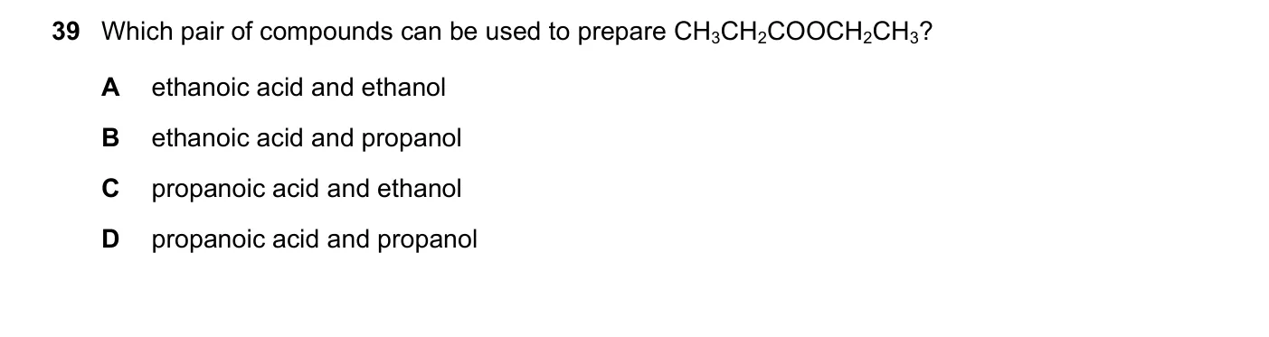 Question 39, November 2017, 0620 Paper 21