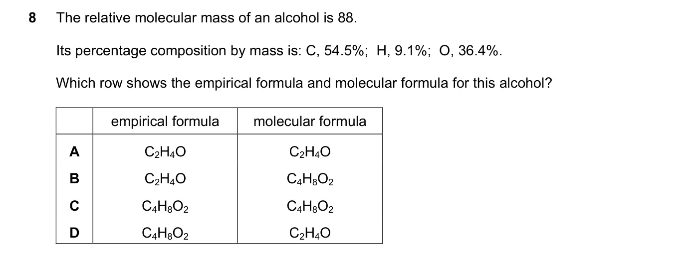 Question 8, November 2017, 0620 Paper 22