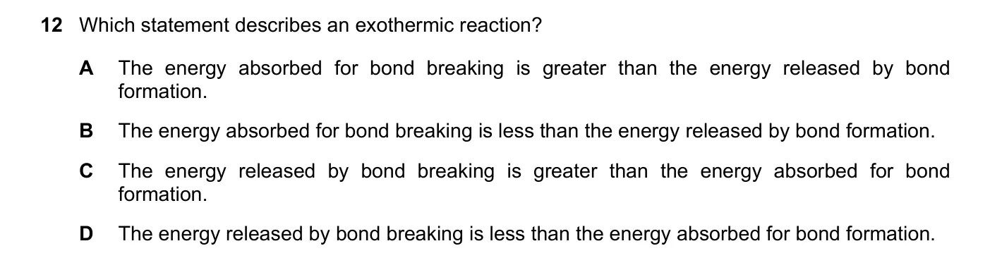 Question 12, November 2017, 0620 Paper 22