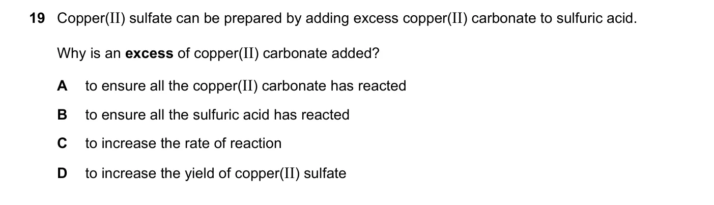 Question 19, November 2017, 0620 Paper 22