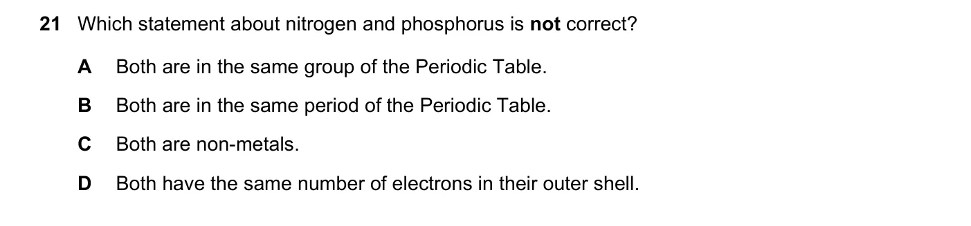 Question 21, November 2017, 0620 Paper 22