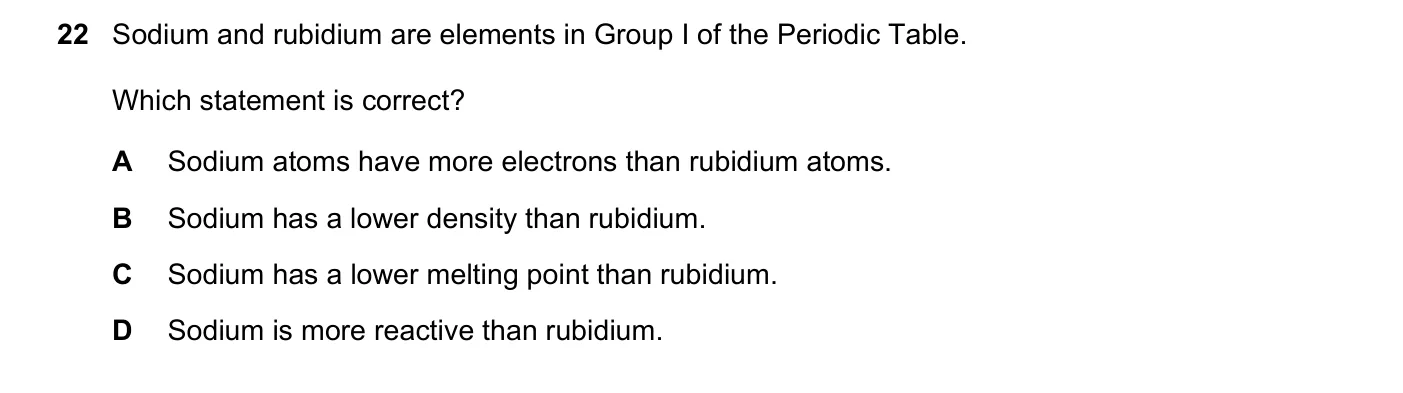 Question 22, November 2017, 0620 Paper 22
